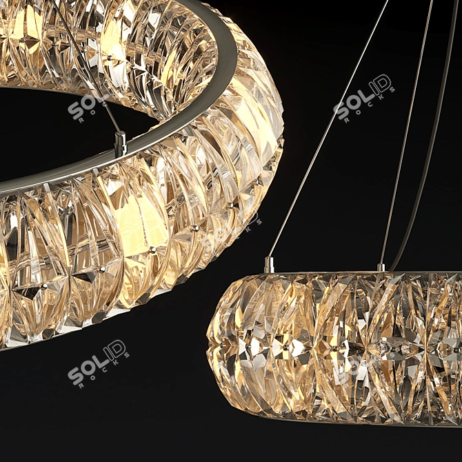 Crystal Elements Ring Chandelier 3D model image 2