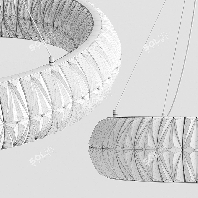 Crystal Elements Ring Chandelier 3D model image 3