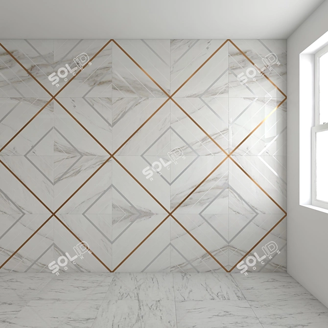 Luxurious Calacatta Tiles for Elegant Spaces 3D model image 2