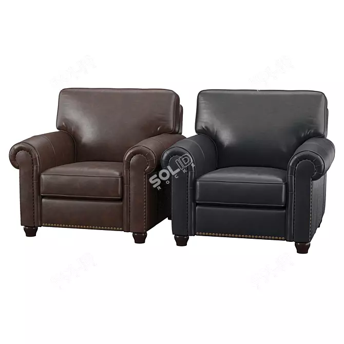 Elegant Kiaan Armchair: Comfort Defined 3D model image 1