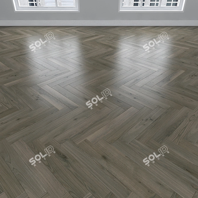 Oak Parquet Flooring: Herringbone, Linear, Chevron 3D model image 2