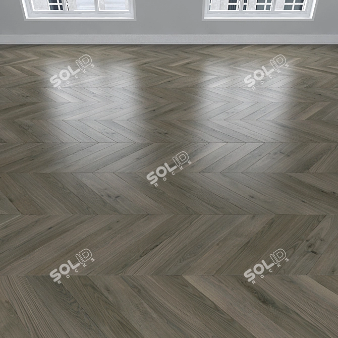 Oak Parquet Flooring: Herringbone, Linear, Chevron 3D model image 3