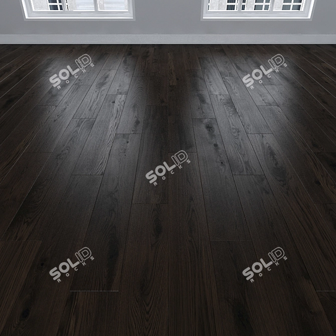 Dark Oak Parquet: Herringbone, Linear & Chevron 3D model image 1