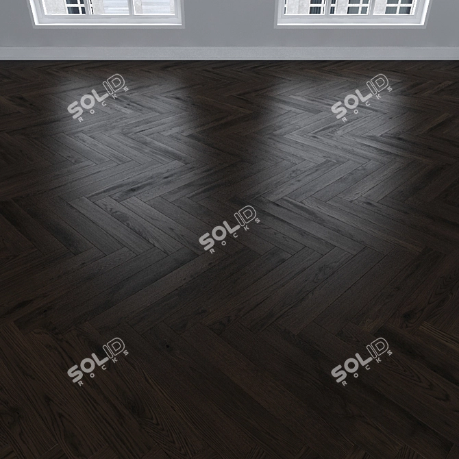 Dark Oak Parquet: Herringbone, Linear & Chevron 3D model image 2