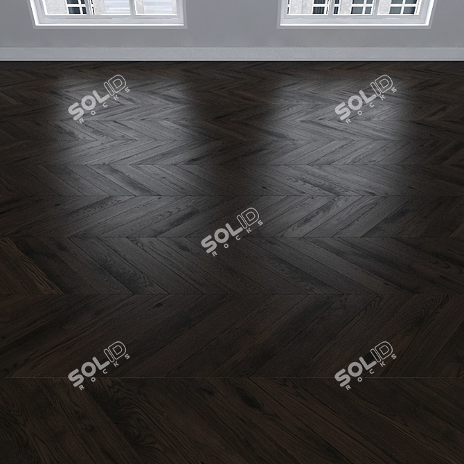 Dark Oak Parquet: Herringbone, Linear & Chevron 3D model image 3