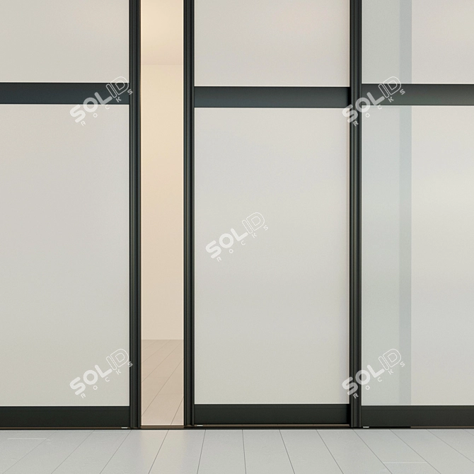 Versatile Sliding Partition Door 3D model image 2