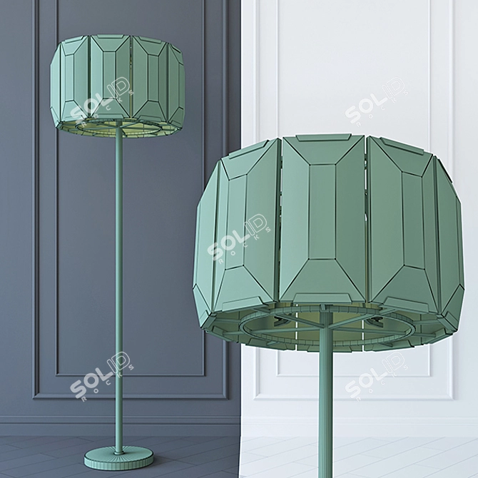 Harlow Crystal Floor Lamp - Amber 3D model image 3