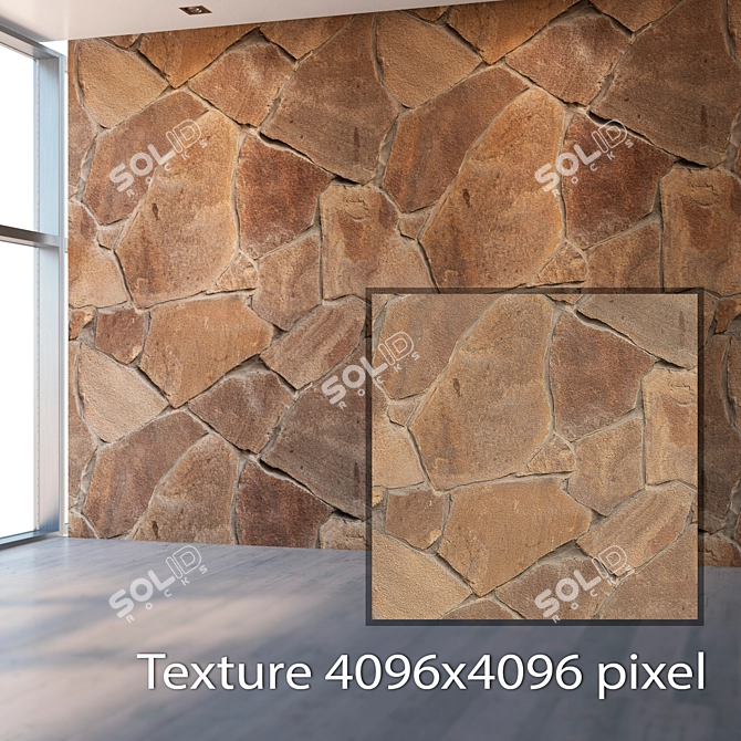 Seamless Natural Stone Texture 3D model image 2