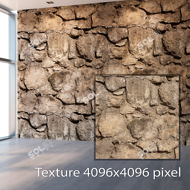 Seamless Stone Texture 4096x4096 3D model image 2