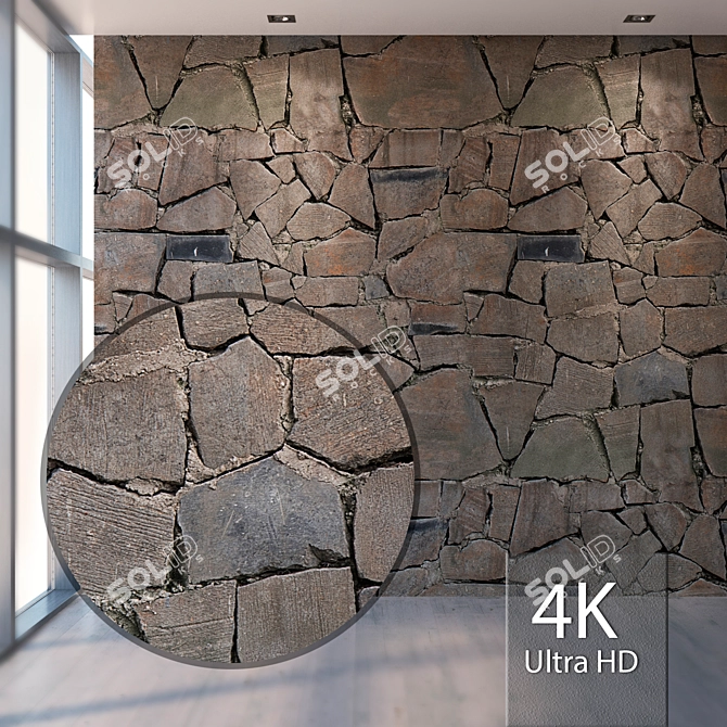 Seamless Stone Texture Set 3D model image 1