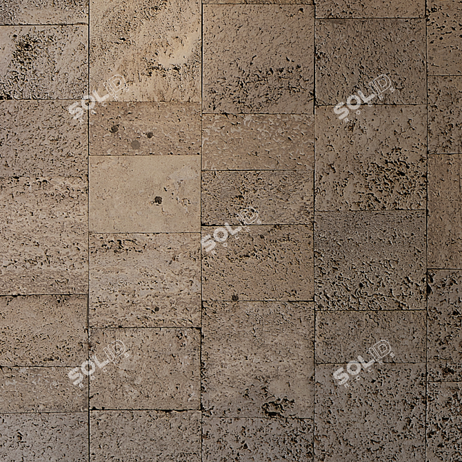 Seamless Travertine Texture 3D model image 3