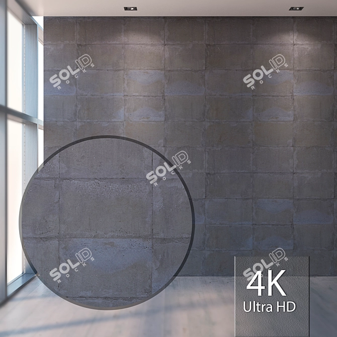 Seamless Concrete Tile: High Resolution Textures 3D model image 1