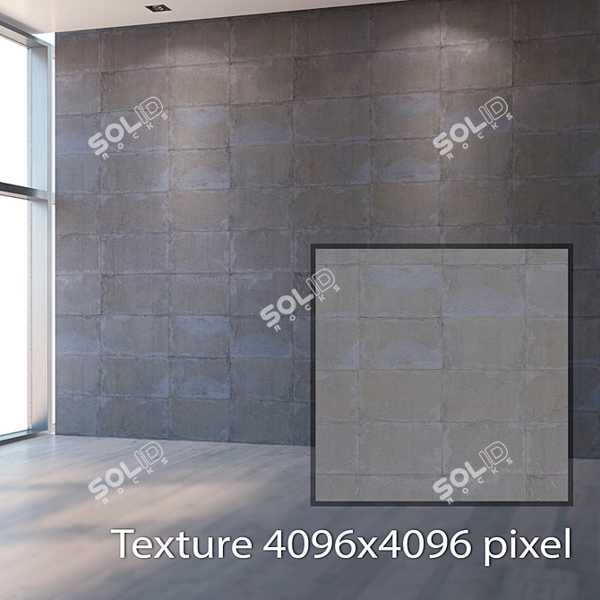 Seamless Concrete Tile: High Resolution Textures 3D model image 2