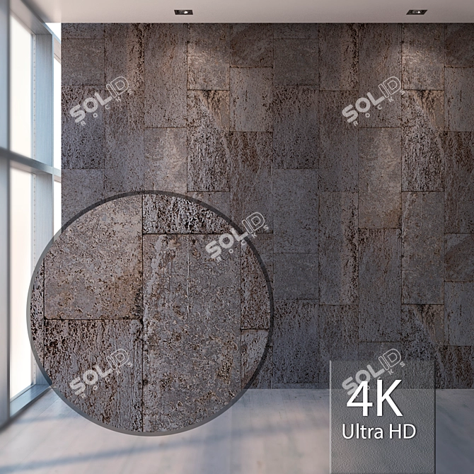 Title: Seamless Travertine Tile - High Resolution 3D model image 1