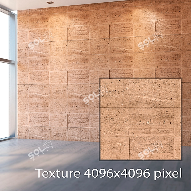 Seamless Travertine Texture 3D model image 2