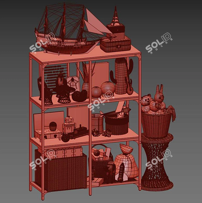 Title: Versatile Kids' Storage Solution: IKEA FJELLBO 3D model image 3