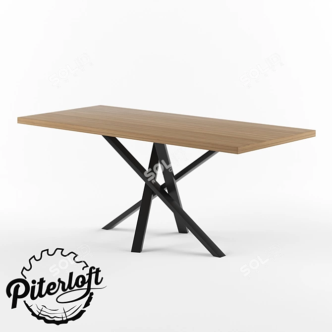 Industrial Loft Table "Jackson 3D model image 1