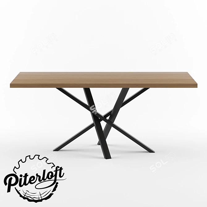 Industrial Loft Table "Jackson 3D model image 2