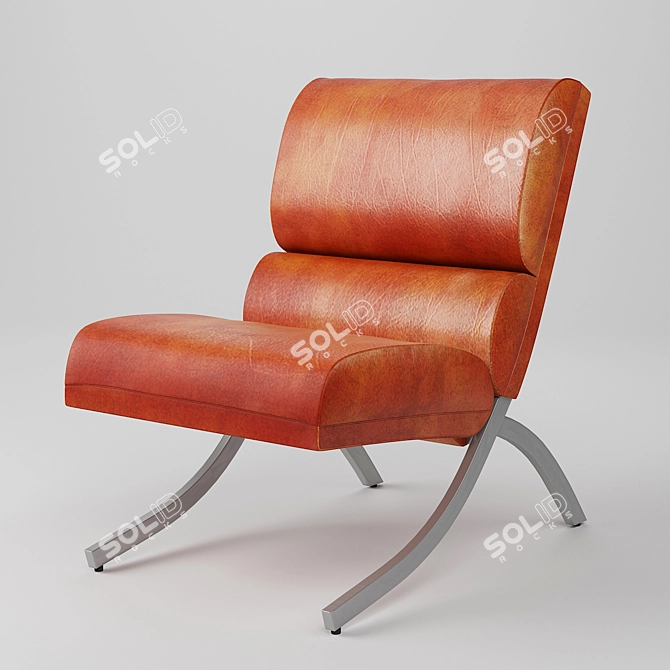 Sophisticated Strick & Bolton Leather Chair 3D model image 1