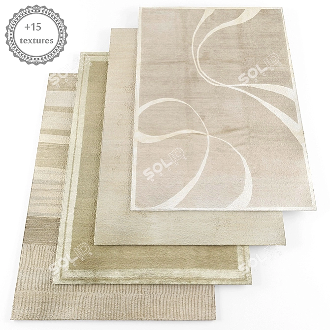 Modern Style Rugs Set with Extra Textures 3D model image 1