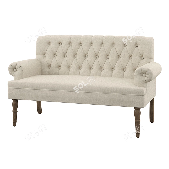 Elegante Velvet Sofa 3D model image 1