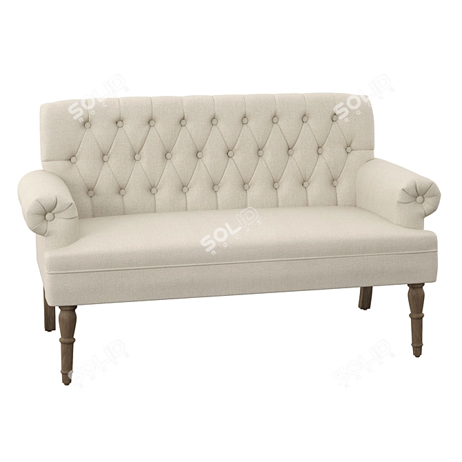 Elegante Velvet Sofa 3D model image 2