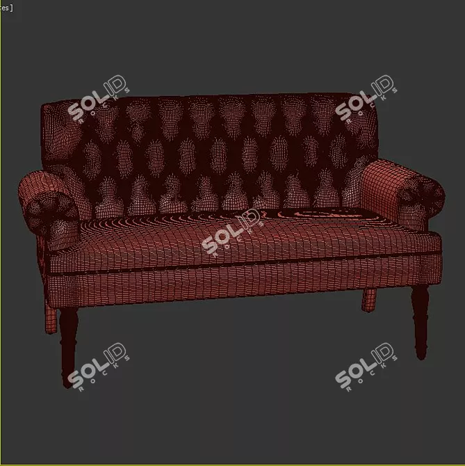 Elegante Velvet Sofa 3D model image 3