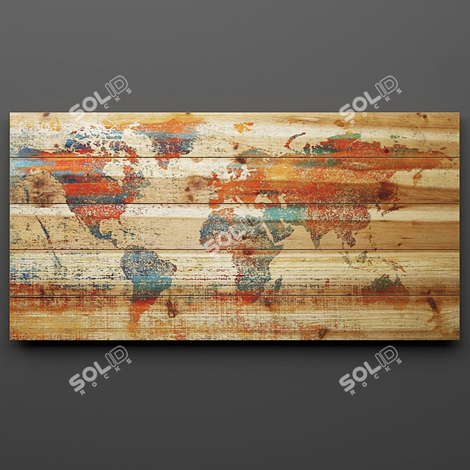Elegant Wood Wall Decor 3D model image 1