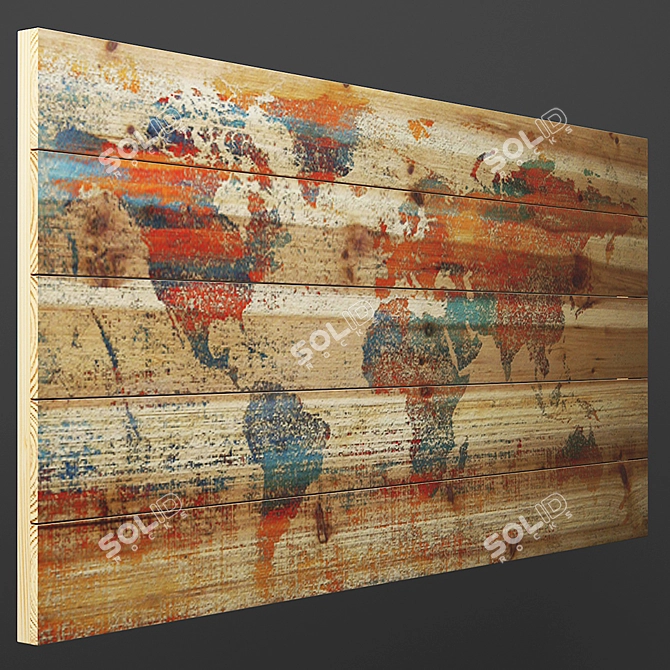 Elegant Wood Wall Decor 3D model image 2
