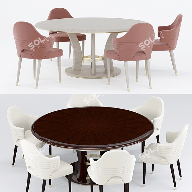 Elegant Table Brad & Chair Carol (Antonelli Atelier) 3D model image 2