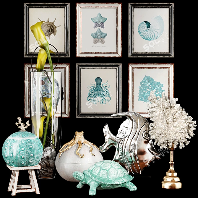 Elegant Decor Set 46 - V-Ray Render, High-Quality 3D Model 3D model image 1