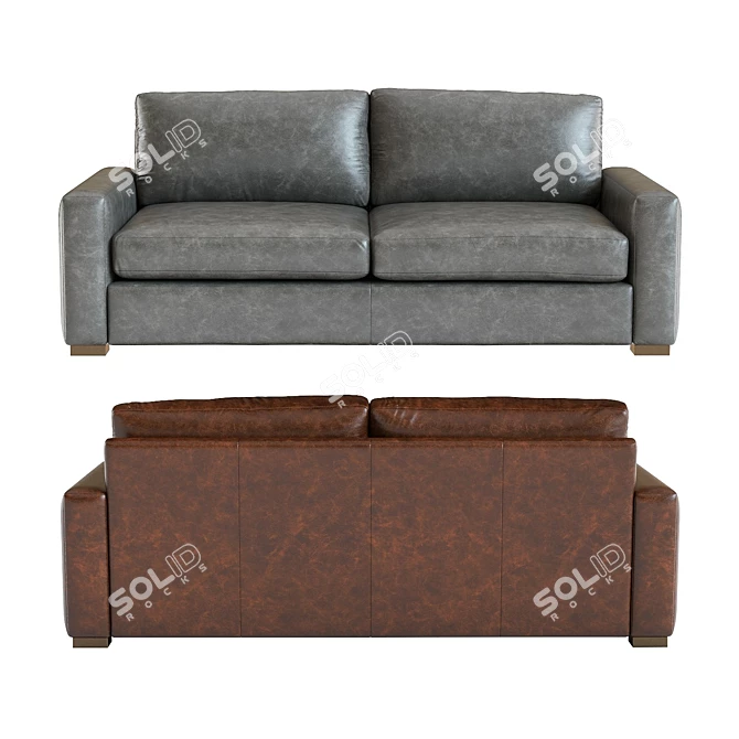 Luxurious Restoration Hardware Leather Sofa 3D model image 3