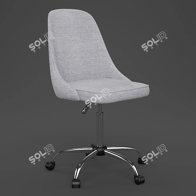 Adjustable Office Chair with Fabric Upholstery 3D model image 1