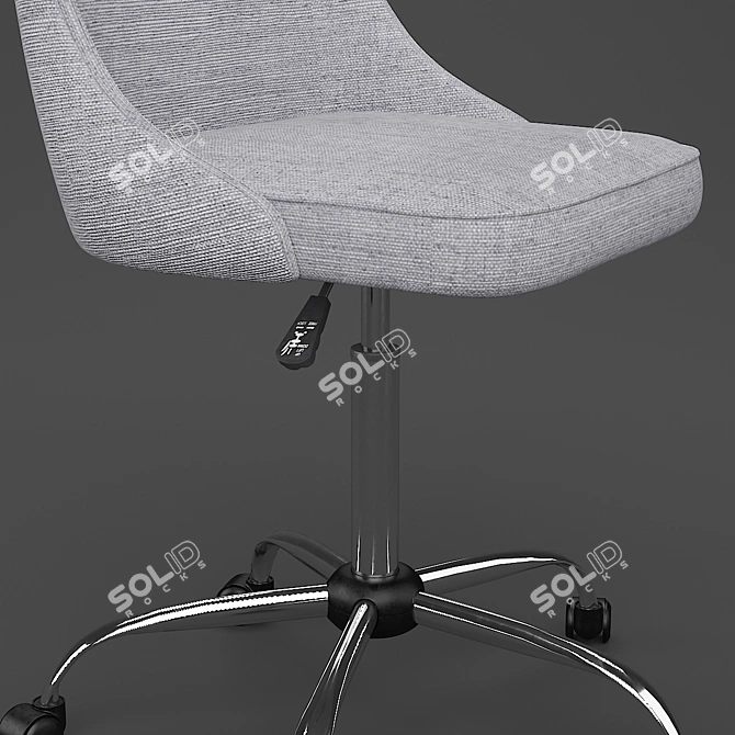 Adjustable Office Chair with Fabric Upholstery 3D model image 2