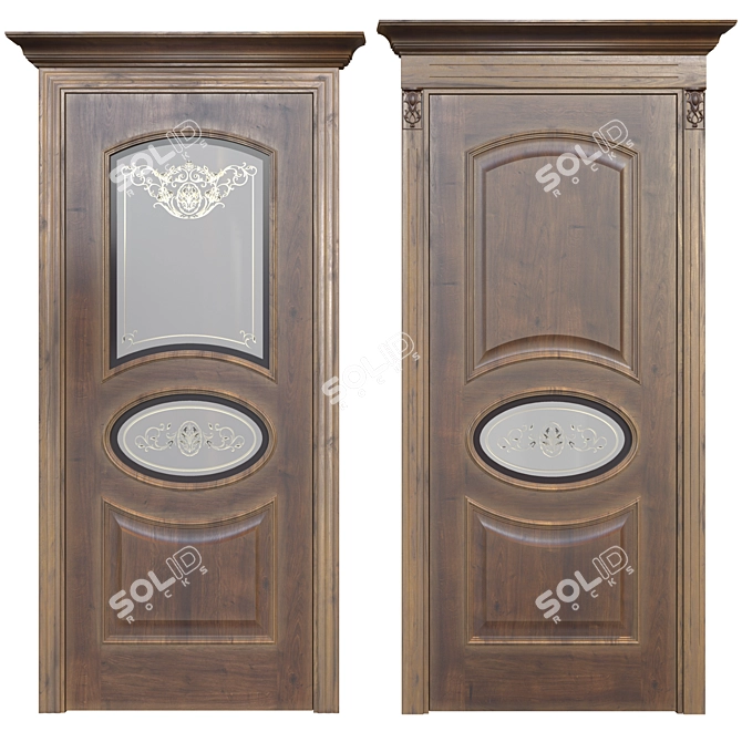 Elegant Florence Porte Vista Doors 3D model image 1