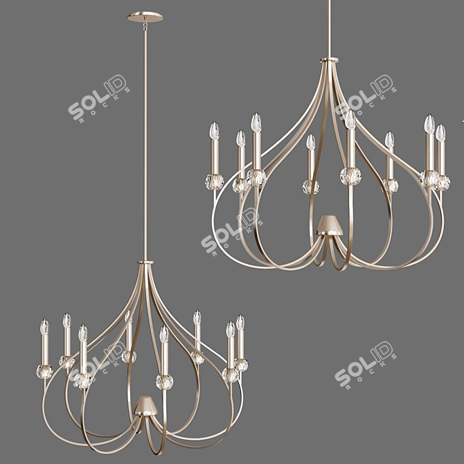 Heartbeats Crystal Chandelier - 8 Lights 3D model image 1