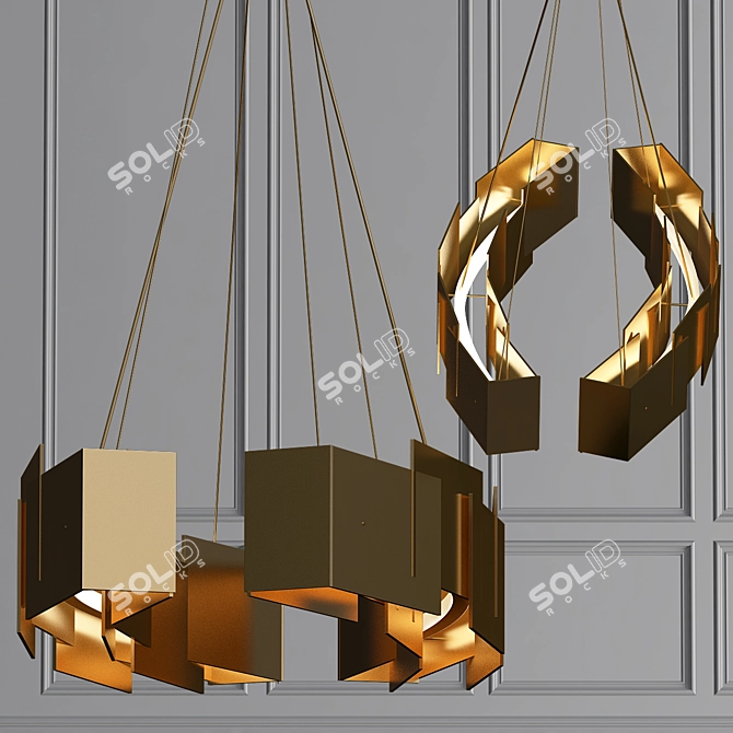 Sleek LED Chandelier: Kichler Moderne Collection 3D model image 1