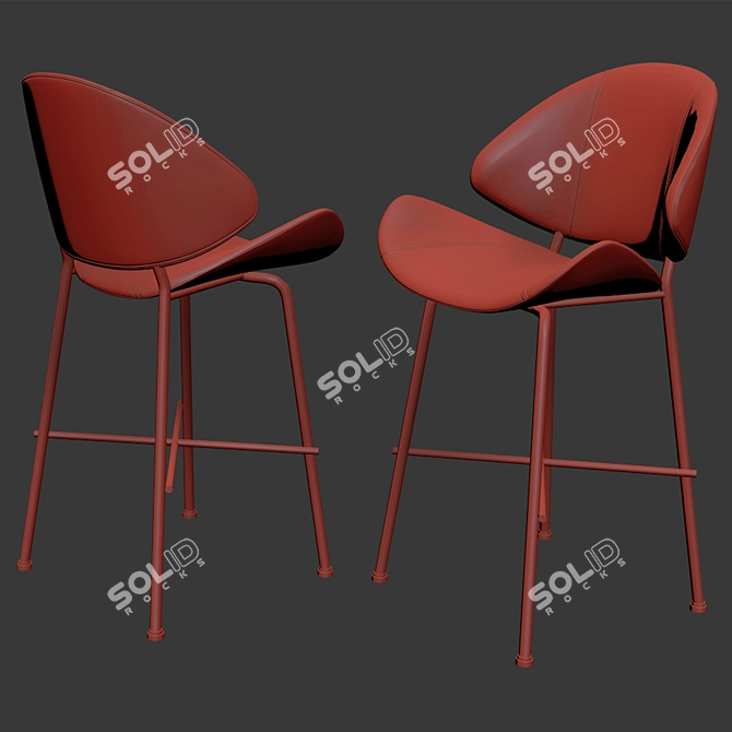 Sleek Cheri Bar Stool 3D model image 3