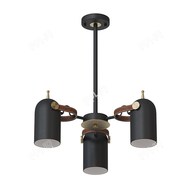 Industrial Bullet Chandelier 3D model image 1