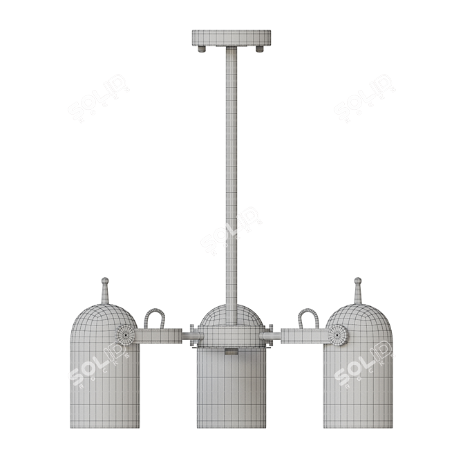 Industrial Bullet Chandelier 3D model image 3