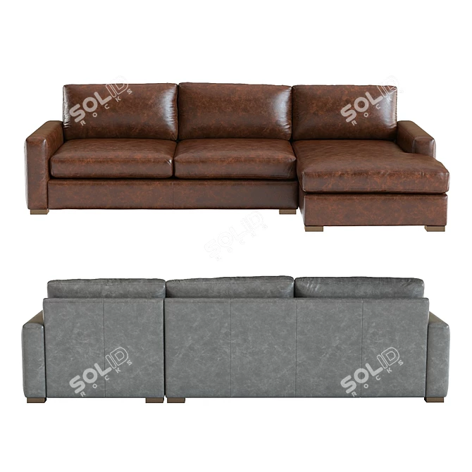 Luxury Maxwell Leather Sectional: High-Detailed 3D Model 3D model image 1