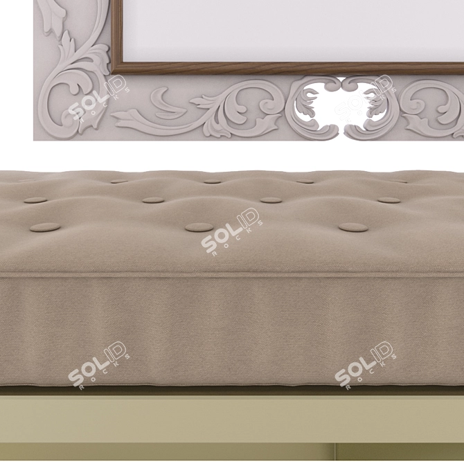 Hallway Furniture Set: Wardrobe, Shoe Rack, Mirror, Mattress, Coat Hanger 3D model image 2