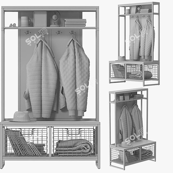 Elegant Eckles Hall Tree: Versatile & Spacious 3D model image 3