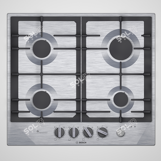 Bosch PCP6A5M90R Gas Cooktop 3D model image 1