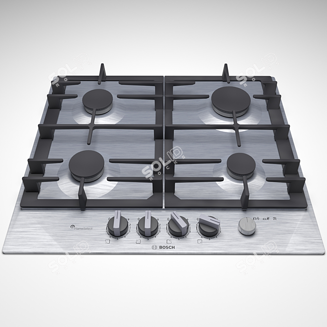 Bosch PCP6A5M90R Gas Cooktop 3D model image 2