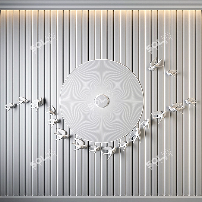 Gulls Decorative Panel 10_8 3D model image 3