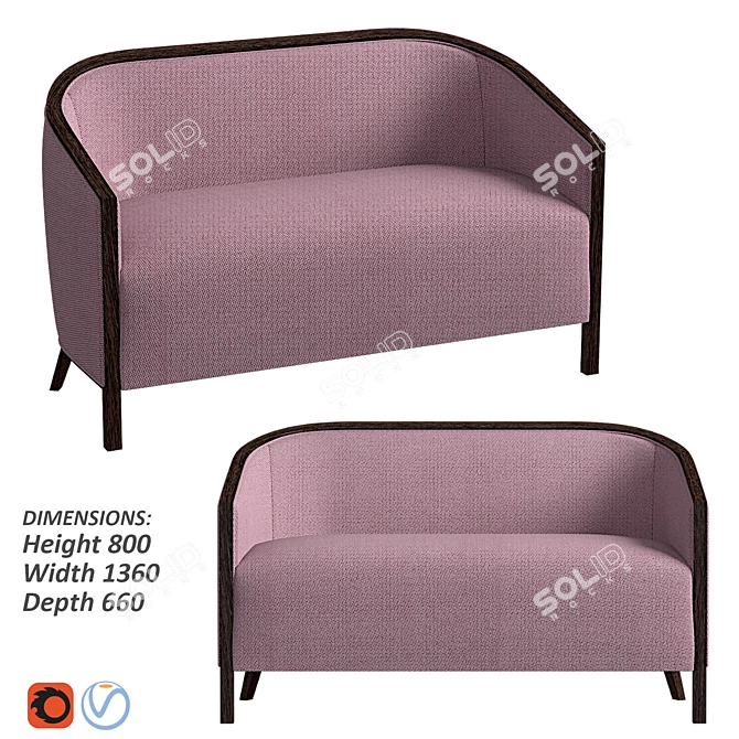 Modern London Sofa - Stylish and Comfortable 3D model image 1