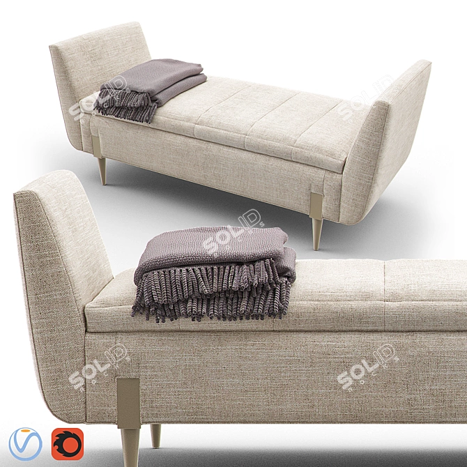 Baker Daydream Daybed: Art Deco-Inspired Seating 3D model image 1