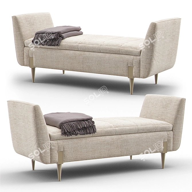 Baker Daydream Daybed: Art Deco-Inspired Seating 3D model image 2