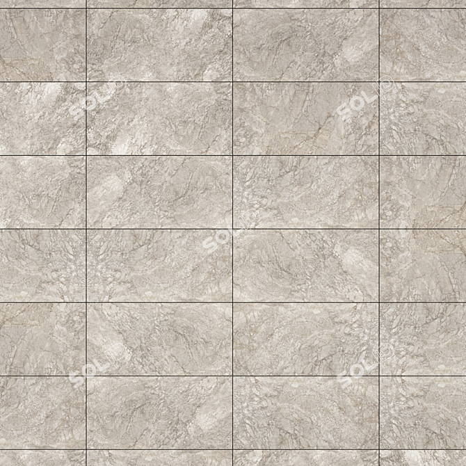 Marble Elegance: Cappuccino & Breccia Multitexture Tiles 3D model image 2